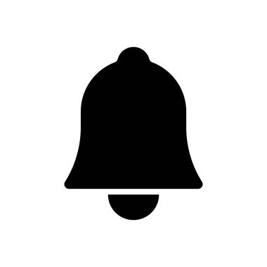 Black bell silhouette icon. Vector.