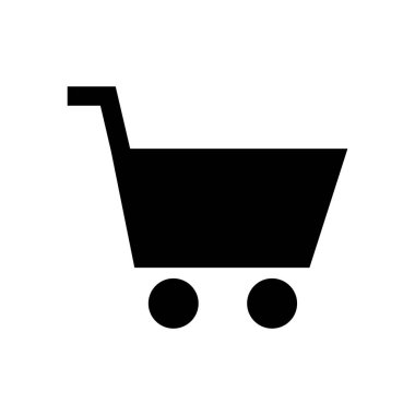 Shopping cart silhouette icon. Vector.