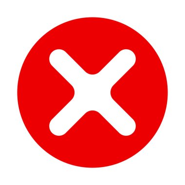 Rounded cross mark icon. Vector.