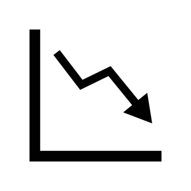 Falling arrow. Chart icon. Vector.