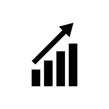 Rising arrow and bar graph icons. Great for business sales, etc.