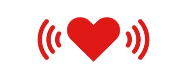 A trembling heart icon. Beating heart. Vectors.