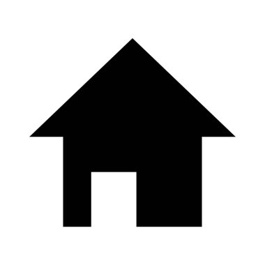 Home silhouette icon in black. Vector.