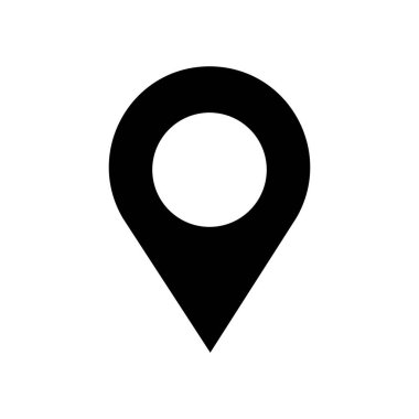 Map pin silhouette icon. Vector.