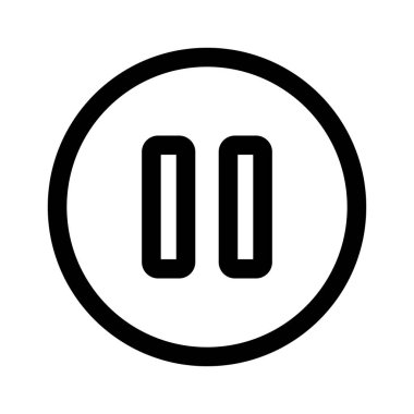 Pause button silhouette icon. Vector.