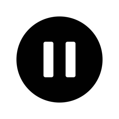 Pause  silhouette icon in black. Vector.