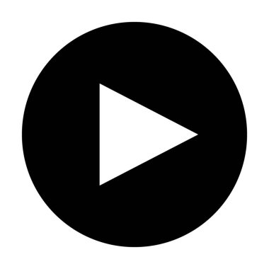 Play button silhouette icon. Vector.