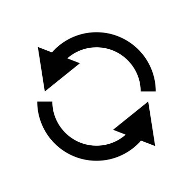 Rotating recycling symbol icon. Vector.