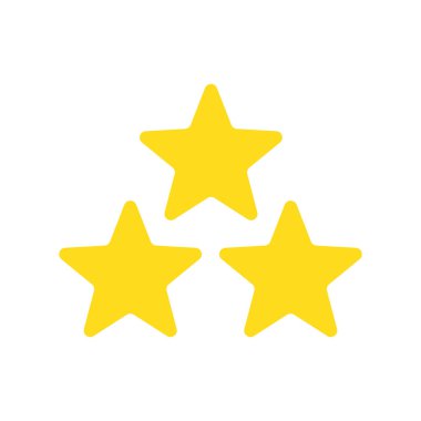 Three yellow stars icon. Vector.