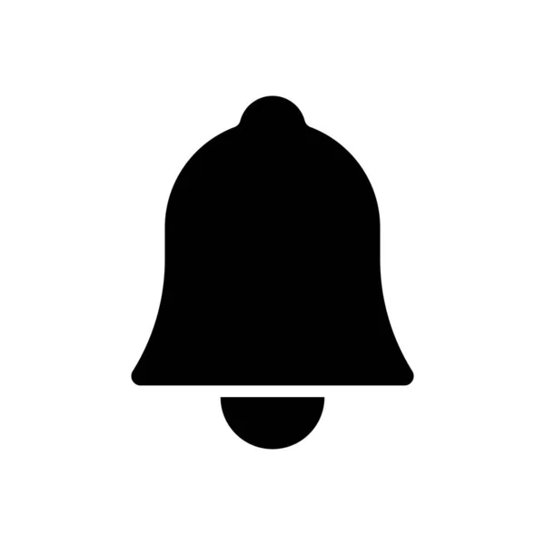 Black Bell Silhouette Icon Vector — Vetor de Stock