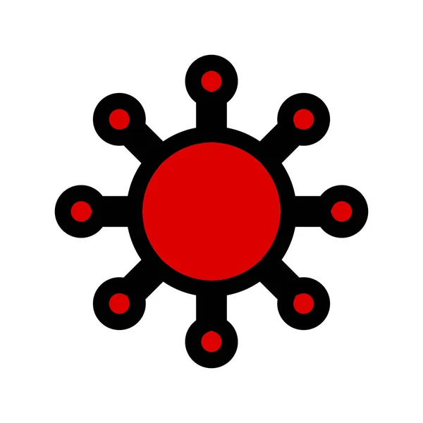 Red Virus Icon Vector Illustration — Stock Vector