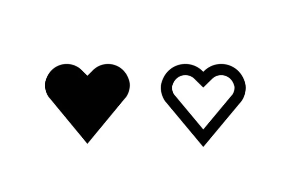 Heart Silhouette Icons Simple Vector — Stock Vector