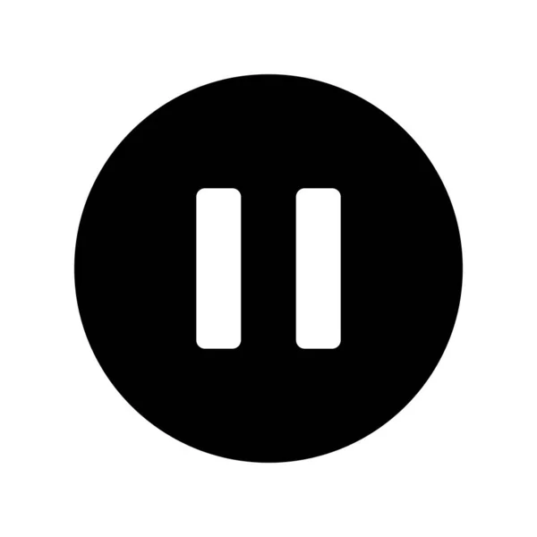 Pause Silhouette Icon Black Vector — Διανυσματικό Αρχείο