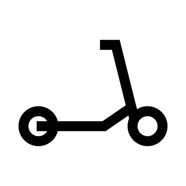 Black Silhouette Icon Scooter Vector — Stockvektor