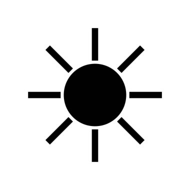 Sun silhouette icon. Vector that can be used to adjust brightness and more.