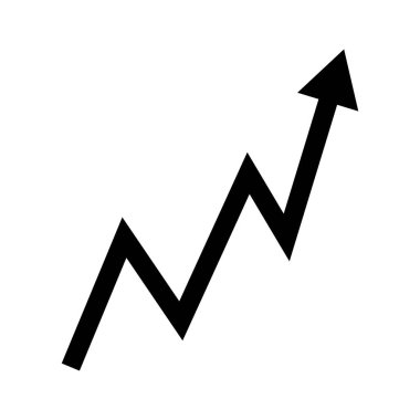 An ascending arrow icon. Vector.