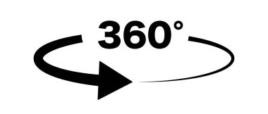 Açı 360 derece işareti simgesi.