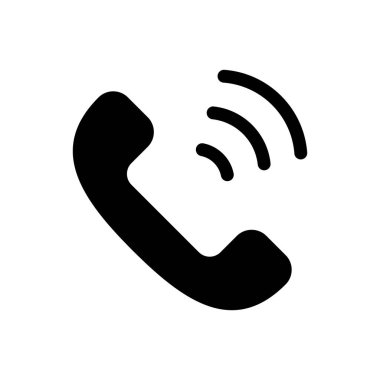Silhouette icon of a phone on a call. Vector.