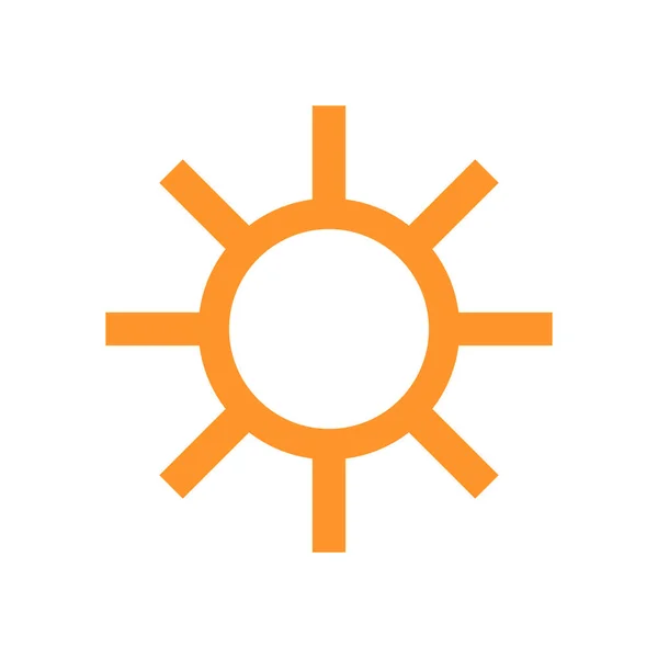 橙色的太阳轮廓图标 亮度控制矢量 — 图库矢量图片