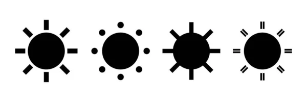 Набір Значків Сонячного Силуету Векторні — стоковий вектор