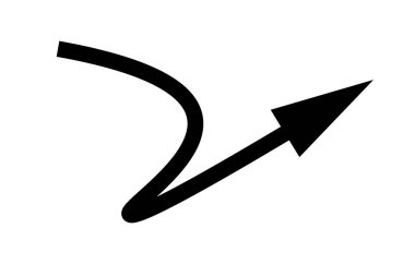 Silhouette icon of an ascending arrow. Vector.