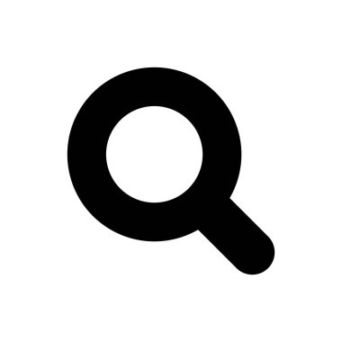 Compact magnifying glass silhouette icon. Vector.