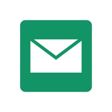 Green email icon. Business mail. Vector.