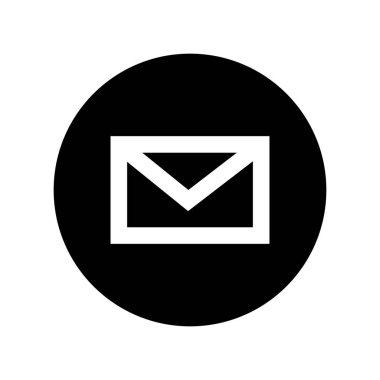 A round email icon. Envelope vector.