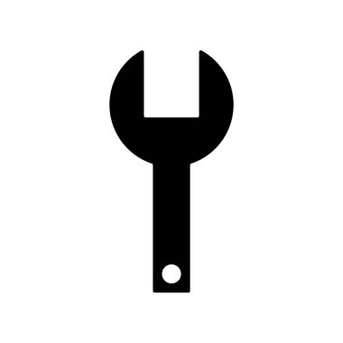 Spanner silhouette icon in black. vector.