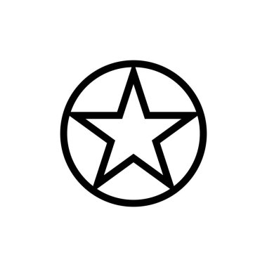 Star icon in a round circle. Vector.