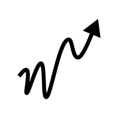 Large rising arrow silhouette icon. Vector.