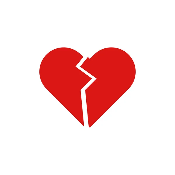 Broken Heart Icon Broken Heart Divorce Vector — Stockvektor