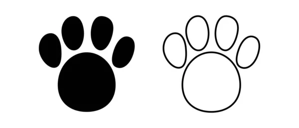 Set Paw Icons Dog Cat Footprints Vectors — Stockový vektor