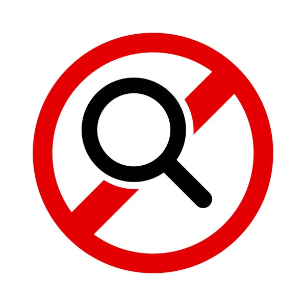 Magnifying Glass Red Stop Sign Searching Vector — Vettoriale Stock