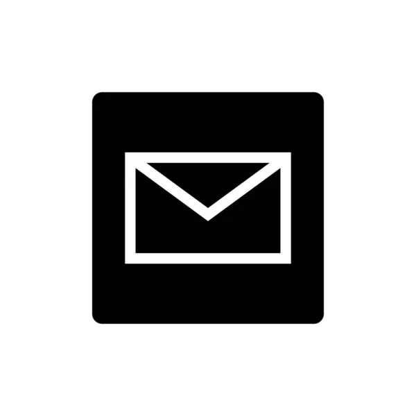 Mail Icon Black Box Vector — Vetor de Stock