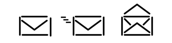Email Envelope Icon Set Vector — 스톡 벡터
