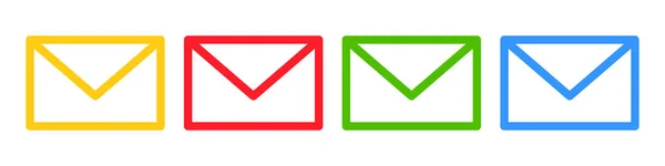 Set Colorful Email Icons Vector — Vetor de Stock