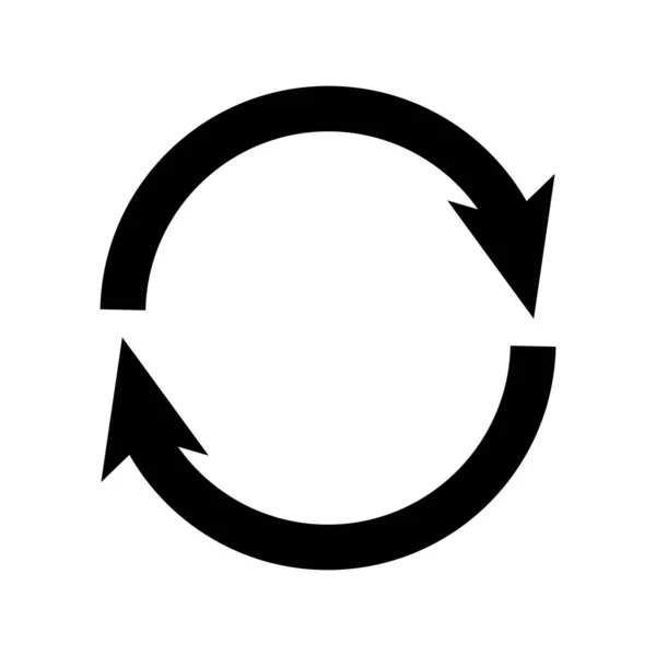 Rotating Arrow Icon Silhouette Recycling Symbol Vector — Stockvektor