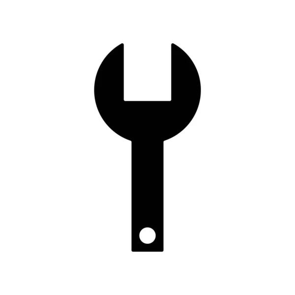 Значок Силуэта Гаечного Ключа Черном Вектор — стоковый вектор