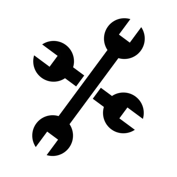 Two Wrenches Silhouette Icon Repair Vector — Διανυσματικό Αρχείο
