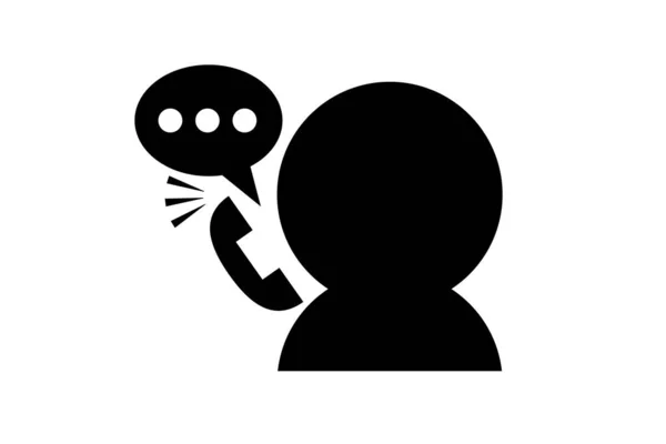 Silhouette Speech Balloon Person Talking Phone Vector — Διανυσματικό Αρχείο