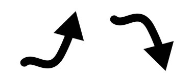 Set of icons with up and down arrows. Vector.