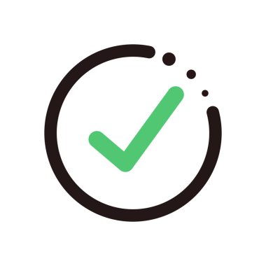 Round check mark icon. Vector.