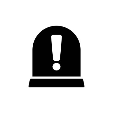 Silhouette vector of a lamp with an exclamation icon.