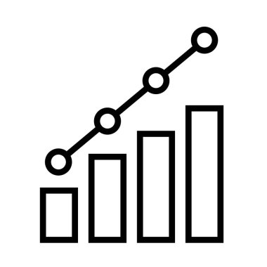 Grafik ve çubuk grafik simgesi yükseliyor. Vektör.