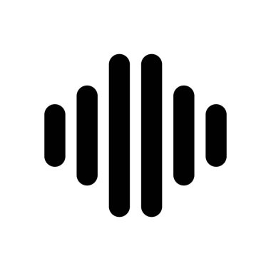 Radio wave silhouette icon. Vector of a sound wave.