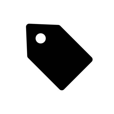Black tag silhouette icon. Vector.