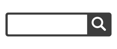 A search box with a black magnifying glass. Vector.