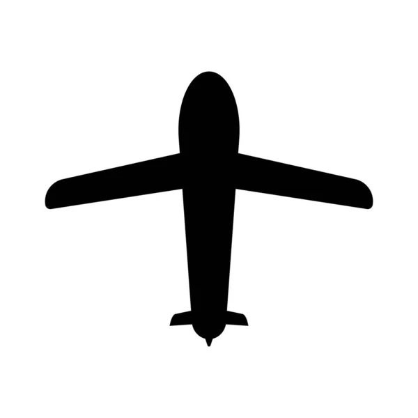 Icono Silueta Avión Vector Sobre Transporte — Archivo Imágenes Vectoriales