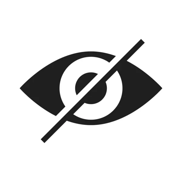 Hidden Eye Icon Diagonal Line Eyes Vector — Stock Vector